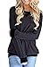 Chzoe Womens Casual Long Sleeve Crewneck Color Block Sweatshirt Blouse Tops with Pocket (S-XXL)