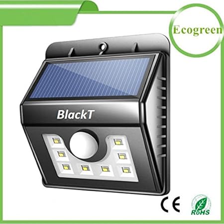 Blackt Electrotech Solar Lights 8 Led Wireless Waterproof Motion Sensor Outdoor Light For Patio, Deck, Yard, Garden With Motion Activated Auto On/Off