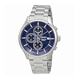 New Seiko SKS549 Chronograph Stainless Steel Blue Dial 100M Men's Watch