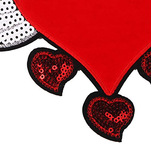 JKJF Large Heart Sequins Patch with Flying Wings Sequins Patch Sew on Patches Embroidered Badge Motif Applique Compatible Clothing Jeans T-Shirt DIY Sewing Apparel Accessories (2 Pieces)