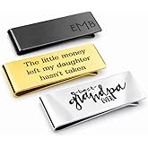Personalized Money Clip for Men – Ditch the Bulky Wallet | Minimalist Metal Cash & Card Holder | Slim, Gold, Silver, Black Stainless Steel, Lightweight, Durable Design & Stylish Gift