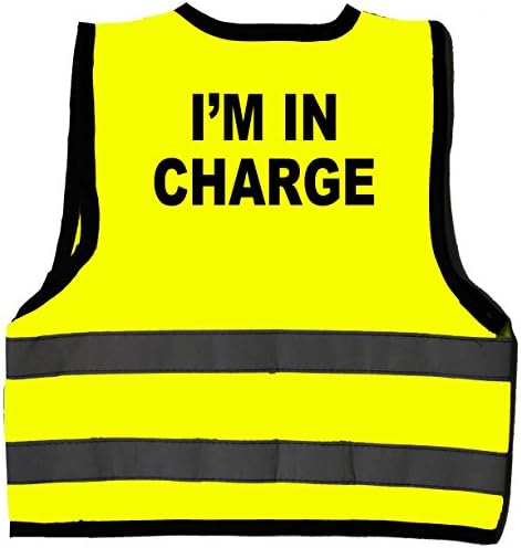 Acce ProductsI'm in Charge Baby/Children/Kids Hi Vis Safety Jacket/Vest Sizes 0 to 8 Years Optional Personalised On Front