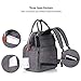 esonmus Diaper Bags Backpack Unisex Large Oxford Cloth Insulated Mommy Backpack Wear-Resistant Baby Clothes Diaper Nappy Milk Bottle Bag Travelling Backpack with Stroller Hooks-Grey