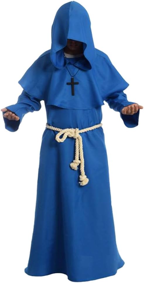 Medieval Priest Monk Robe-Hooded Cap Cloak