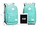 Leaper Floral Backpack College Bags Light Daypack Haversack Bag (Light Blue)