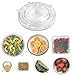 Silicone Stretch Lids by Archer - Set of 7 Reusable Clear Food Covers (inc XL 11 inch) - Stretch Each Lid to Cover Your Bowls, Cups, Plates, Containers, Tupperware, Pyrex - Microwave, Dishwasher Safe