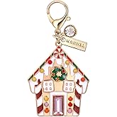 MONNEL MC711 Little Christmas Candy House Lobster Clasp Charm for Women with Velvet Bag (Rainbow,1 Piece)