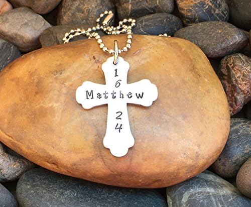 Bible Verse Cross Necklace | Religious Necklace | Baptism Gift | Confirmation Gift | First Communion Gift | Bible Verse Key Chain | Jesus Gift