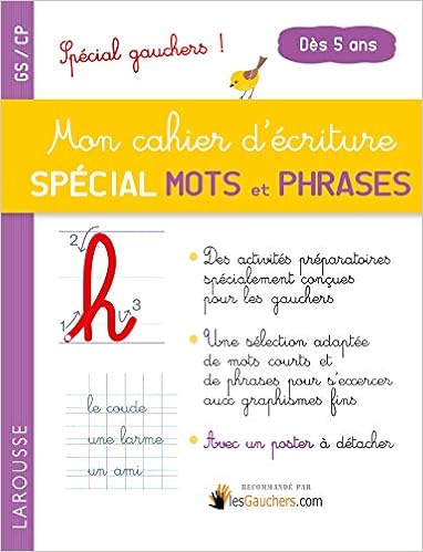 Amazon Fr Mon Cahier D Ecriture Sp 1er Mots Et Phrases Special Gauchers Chavonnet Pascale Livres