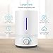 VAVA Top Fill Humidifiers, 4.3L Ultrasonic Cool Mist Humidifier for Bedroom Nursery [BPA Free], Easy to Clean, 17-36 Hours, Whisper-Quiet, Auto Shut Off, Blue Mood Light, (100V-240V) (White)