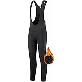 Przewalski Men's Cycling Bib Pants 4D Padded Bike Fleece Lined Thermal Biking Tights Leggings Riding Bicycle Pants