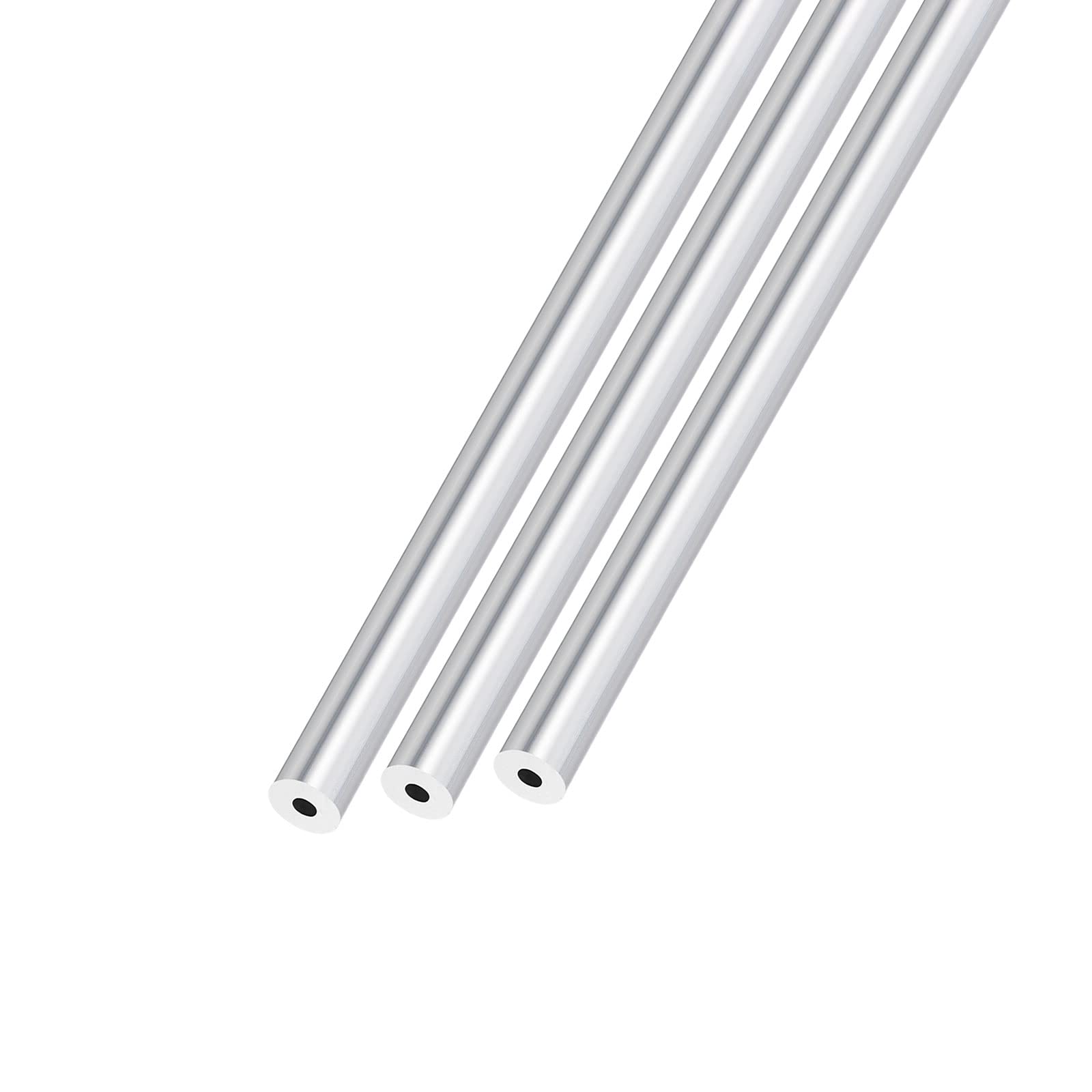 METALLIXITY 6063 Aluminum Tube (6mm OD x 2mm ID x 300mm L) 3Pcs, Aluminum Round Tubing - for Home Furnishing, Machinery, DIY Handicraft