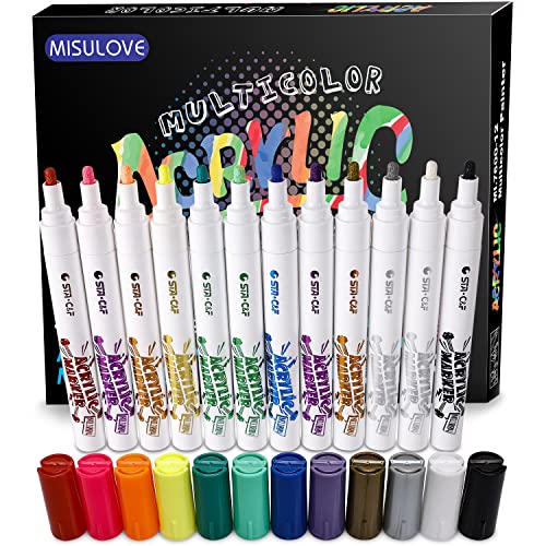 MISULOVE Acrylic Paint Pens, Premium Marker Pens