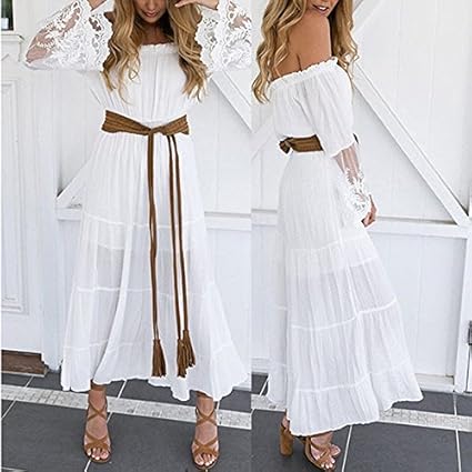 Amazoncom Wyhui Women Summer Boho Long Maxi Dress Evening