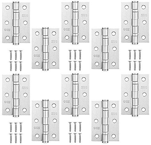 5 Pairs Door Hinge 3" 75mm Ball Bearing Hinges Satin Chrome Suit Internal Doors Pair (5)
