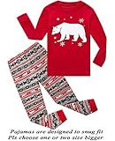 Boys Girls Christmas Pajamas Bear Cotton Toddler