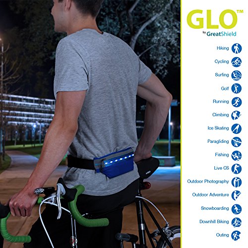 GreatShield LED Running Pouch Belt, GLO [Waterproof | 3 Way LED Lighting] Outdoor Sports Waist Safety Belt for Biking, Hiking, Jogging, Pocket for iPhone XR/XS/XS MAX/X/Galaxy Note 9 LG G6 & More - Thumbnail 5