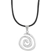 coadipress Chunky Spiral Swirl Necklace for Women Boho Choker Necklaces Hippie Trendy Silver Plated Large Spiral Shaped Statement Pendant Necklace Bohemia Jewelry