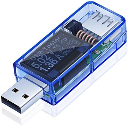 USB Multimeter, Costyle 1 Pack USB Digital Power Multi Meter Tester Multimeter Current and Voltage DC 0-5A 3.6-32.5V, Test Speed and Quality of Power Banks, Cables, Charger (Blue, Black LED Display)