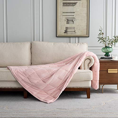 Uttermara Sherpa Fleece Weighted Blanket 15 lbs for Adult, Unicolor