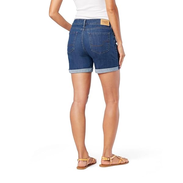LEVI STRAUSS SIGNATURE GOLD WOMEN’S MID-RISE SHORTS STRETCH DENIM (AVAILABLE IN PLUS SIZE), (NEW) OVER THE MOON, 2