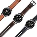 Fullife Compatible with Galaxy Watch 42mm Band Leather and Silicone Hybrid Sports Strap Replacement for Samsung Galaxy Watch 42mm Band Galaxy Watch Active 2 Bands 44mm 40mm Smart Watch, Coffee