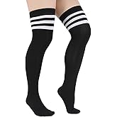 Benefeet Sox Black Thigh High Socks for Women Girls Cotton Over the Knee High Socks Novelty Funny Long Stockings Leg Warmers