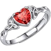 ChicSilver 925 Sterling Silver Celtic Knot/Claddagh Heart Shape Birthstone Promise Ring for Women
