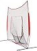 Amazon Basics Baseball Softball Hitting Pitching Batting Practice Net With Stand - 96 x 42 x 86 Inches, Red and Black