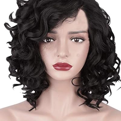 Hairpieces Hair Extension Black Short Curly Hair Ms Split Oblique