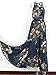 Berrygo Women's Chic Sleeveless Backless Halter Floral Print Split Maxi Dress Dark Blue,0/2