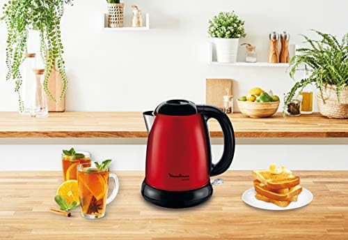 MOULINEX Bouilloire SUBITO rouge 1,7L Inox Bouilloire sans fil Résistance cachée Niveau d'eau visible BY540510