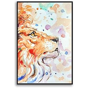 Framed Canvas Home Artwork Decoration Watercolor Painting Canvas Wall Art for Living Room, Bedroom - 16x24 inches