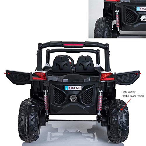Dporticus 12V Cool Kids Electric Off Road Vehicle Ride On Driving Toy Car with Two Seater Remote Control for Boys,White - Thumbnail 4