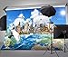 Lyly County Ployester Photography Background 7x5ft The World Famous Buildings with the Earth Studio Photo Backdrop Props(Upgrade material) LY031