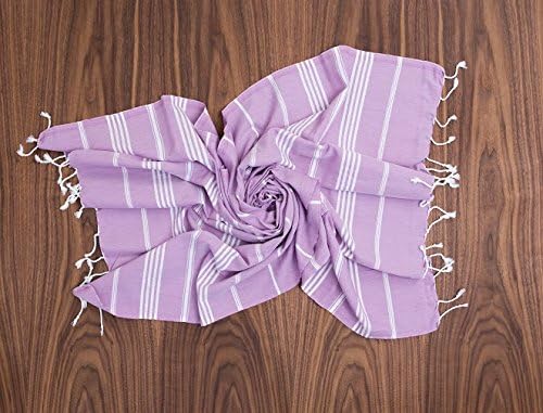 Turquoise Collection Venice Soft Turkish Towel Peshtemal for Hamam Bathrobe Spa Pool Massage Sauna Beach Yacht Gym Fitness Kitchen Yoga Baby Towel Picnic Blanket 100% Cotton Table Throw Sarong (39” X 71”, LAVENDER)