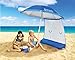 SUPERIOR SUN PROTECTION: Ultra LIGHTWEIGHT 7' Beach Umbrella & Sunshield - Blocks 99% UVA/UVB, DOUBLES Your Shade and Keeps You COOLER!