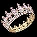 Ulike2 King/queen Crown Red Ruby Stone Sapphire Tiaras Gold/silver Plated Hair Jewelry (11#)