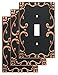 Franklin Brass W35070V-VBC-C Classic Lace Single Switch Wall Plate/Switch Plate/Cover (3 Pack) with Copper Highlights, Bronze