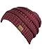 C.C Trendy Warm Chunky Soft Stretch Cable Knit Beanie Skully, Maroon