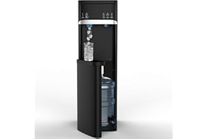 IKT Bottom Loading Water Dispenser Built-in Ice Maker for 3-5 Gallon Bottle 3 Temperature with Child Safety Lock and Removable Drip Tray 22lbs Within 24hrs