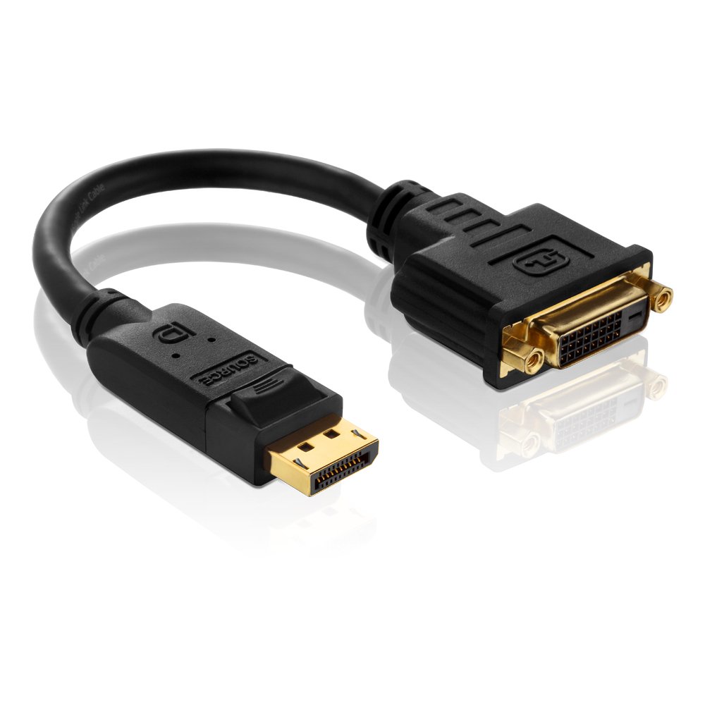PureLink PureInstall PI170 Certified DisplayPort to DVI Adaptor/DisplayPort Male to DVI-D (24+5) Female Single Link 0.1 m — image 1