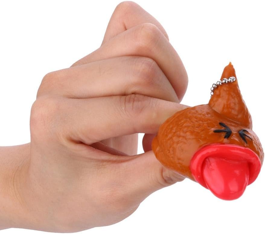 Toamen Newest Novelty Toy - Poo Emoji Emoticon Out Tongues Novelty Fun Little Tricky Prank Toy - Key Cell Phone Pendant Strap Gift Home Décor