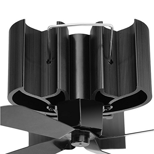 Aneil Fireplace Fan 4-Blades Heating Furnace Distribution Heat Powered Wood Burning Stove Fan Thermo-motive Winter Cold Weather (A)