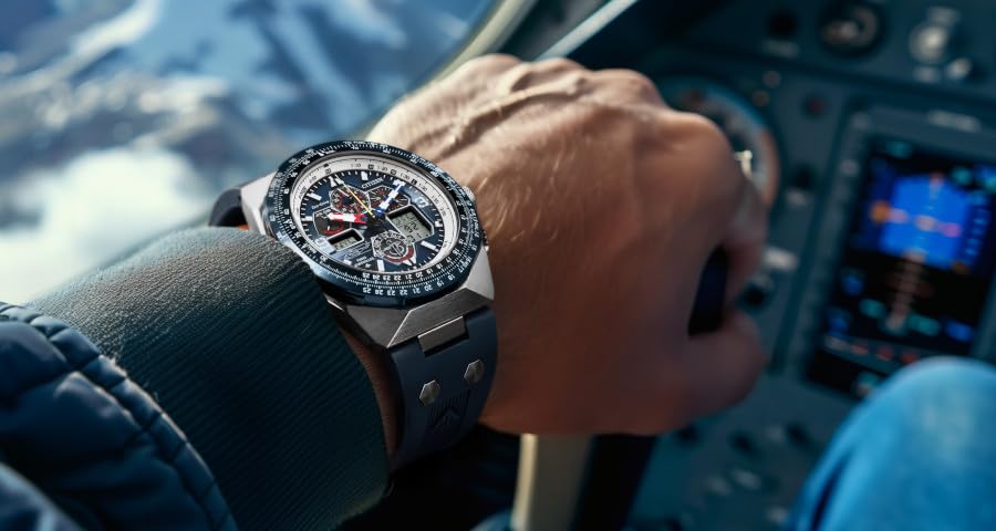 Citizen Men's Eco-Drive Promaster Sikorsky Watch, Blue Dial, Blue Rubber Strap, Atomic Timekeeping (Model: JY8156-00L)