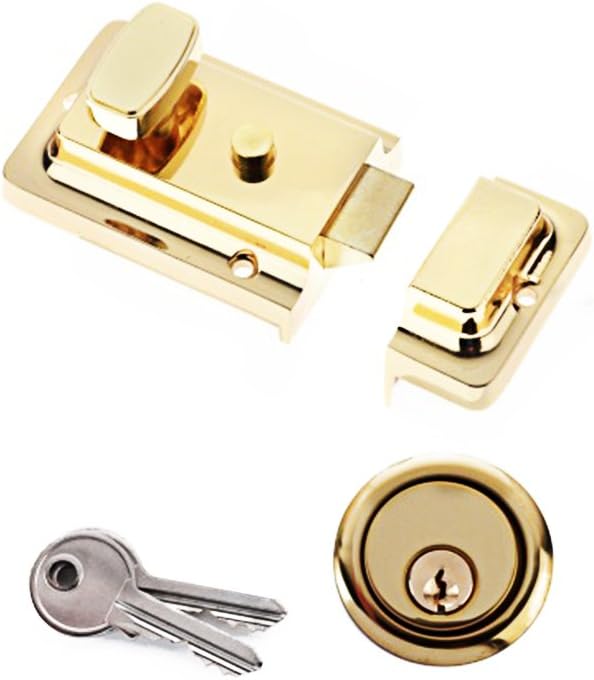 Yale Essentials Traditional 60mm Night Latch Front Door Lock for Secure Homes with Easy Fitting Template and Instructions