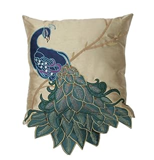 Thro By Marlo Lorenz 4182 Fancy Peacock 16 By 16 Inch Pillow