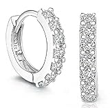 Newest Earrings,Morecome Sterling Silver Rhinestones Hoop Diamond Stud Earrings for Women