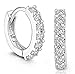 Newest Earrings,Morecome Sterling Silver Rhinestones Hoop Diamond Stud Earrings for Women