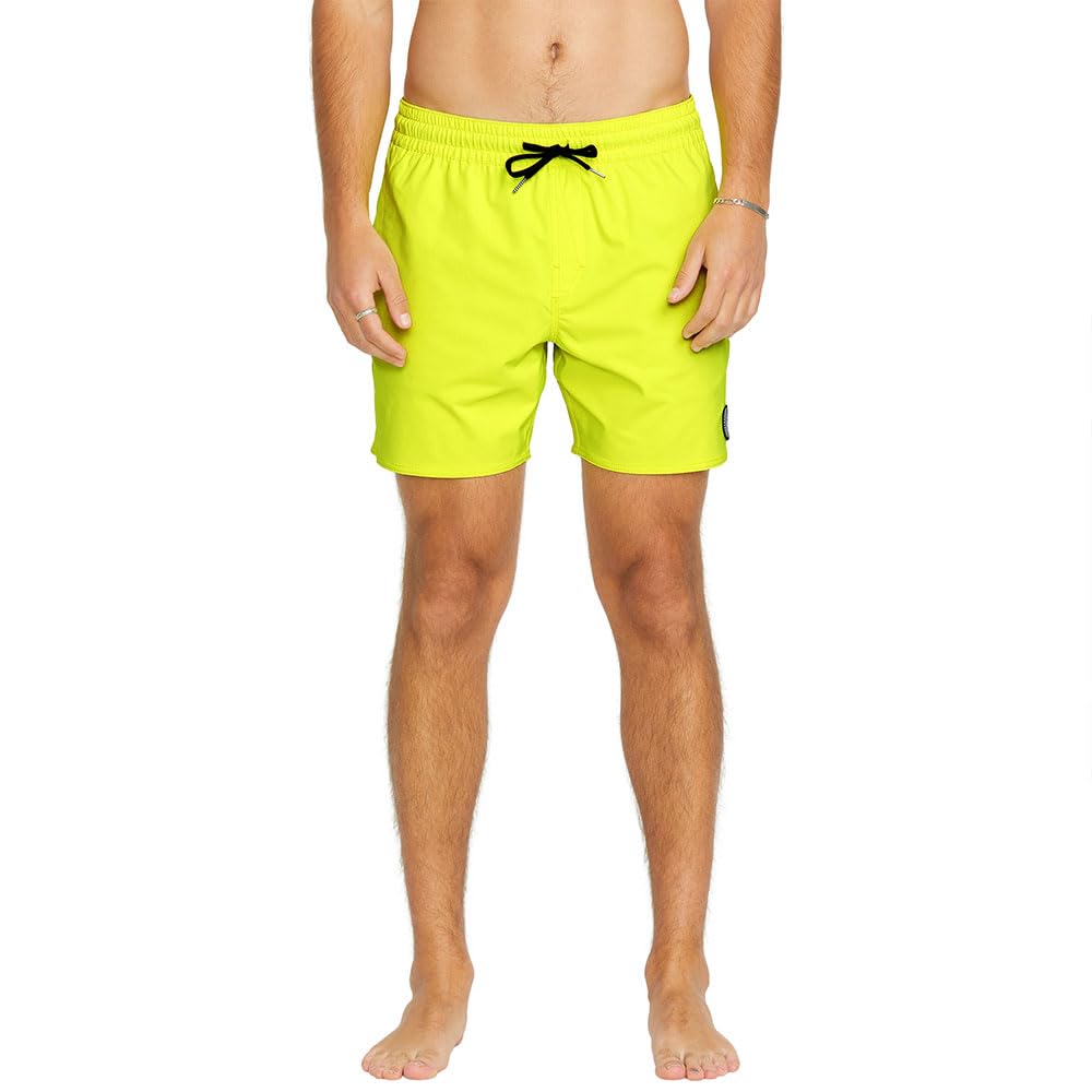 Volcom Men's Lido Solid 16" Swim Surf Trunk, Tennis Ball, Large Image